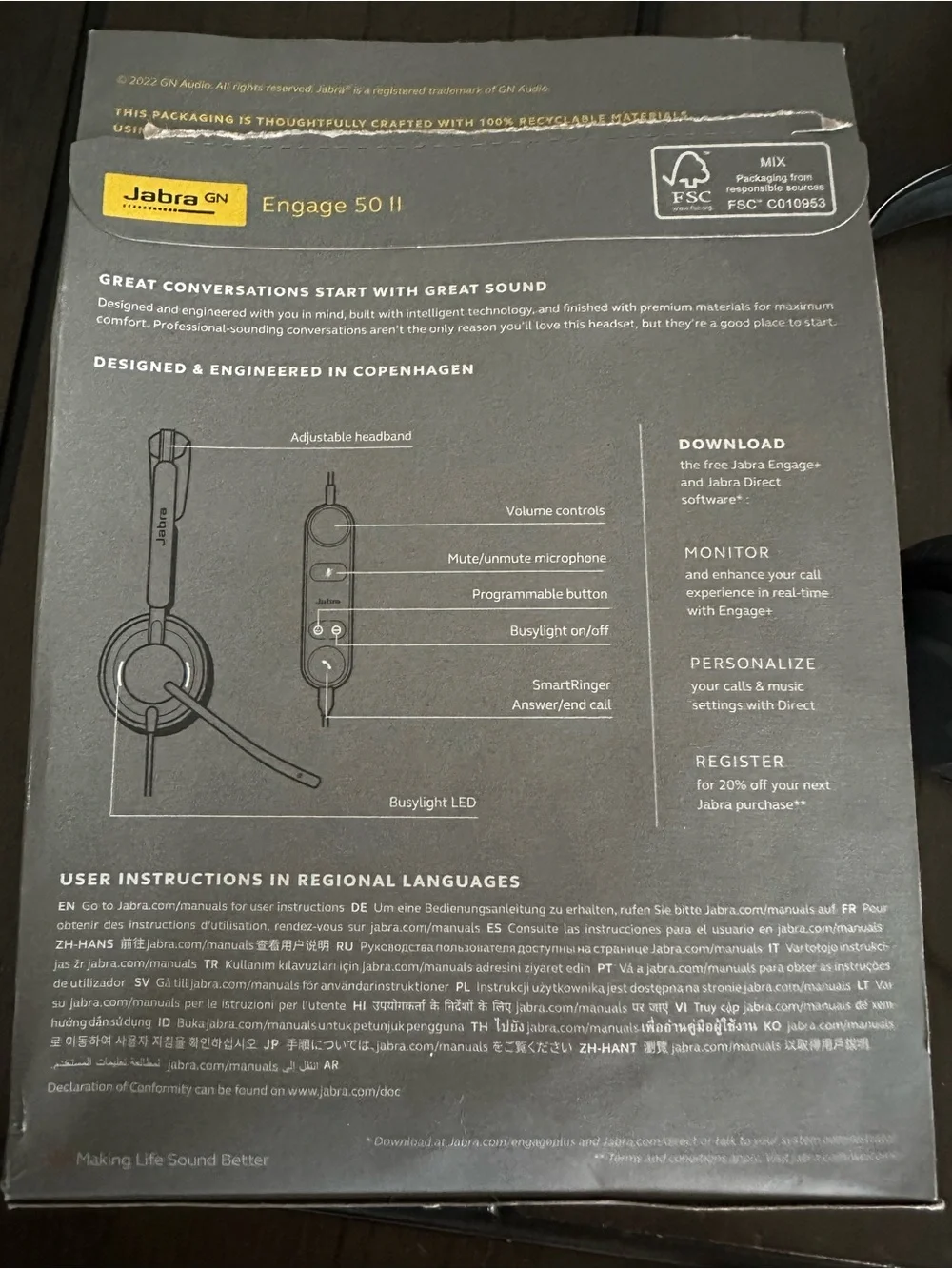Engage 50 II Black USB-A Wired Headset